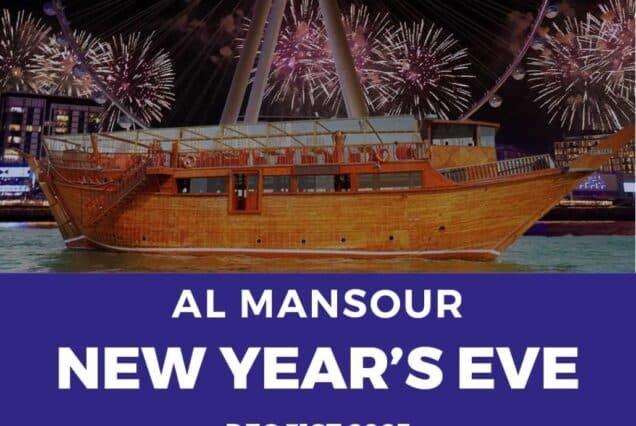New Year’s Eve 2026 – Al Mansour Dhow Cruise with Fireworks, Buffet & Open Bar